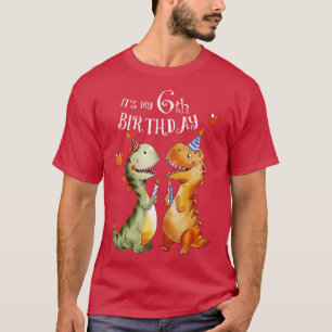 Kinder Es ist mein 6. Geburtstag Dino Dinosaurier T-Shirt