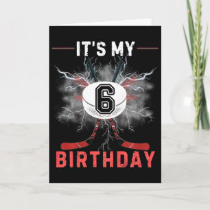 Kinder Es ist mein 6. Geburtstag Hockey Junge Lust Karte