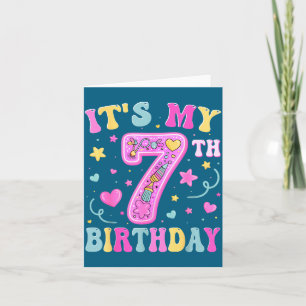 Kinder Es ist mein 7. Geburtstag Mädchen 7 Sieben Karte