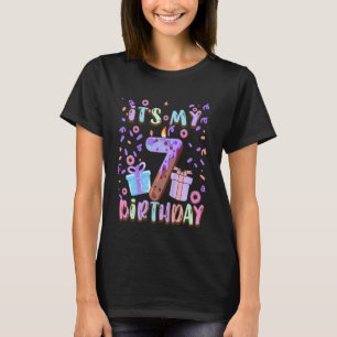 Kinder Es ist mein 7. Geburtstagskuchen Donut 7 Ja T-Shirt