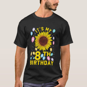 Kinder Es ist mein 8. Geburtstag Sonnenblume 8 Jah T-Shirt