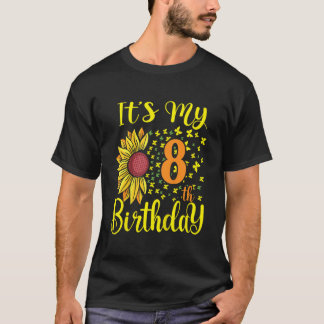 Kinder Es ist mein 8. Geburtstag Sonnenblume 8 Jah T-Shirt
