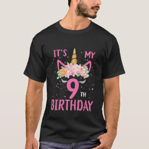 Kinder Es ist mein 9. Geburtstag Einhorn Kind 9 Ja T-Shirt