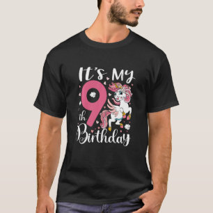 Kinder Es ist mein 9. Geburtstag Einhorn Kind 9 Ja T-Shirt