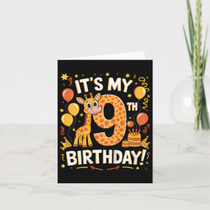 Kinder Es ist mein 9. Geburtstag Giraffe 9 Jahre a Karte