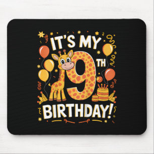Kinder Es ist mein 9. Geburtstag Giraffe 9 Jahre a Mousepad