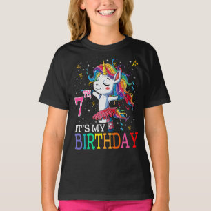 Kinder Es ist mein siebter Geburtstag Einhorn 7 Ja T-Shirt