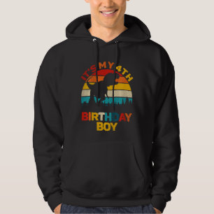 Kinder Es ist mein vierter Geburtstag Jungen Dinos Hoodie