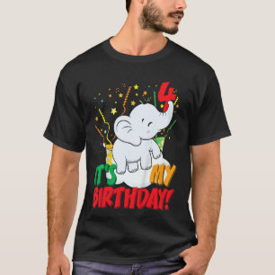 Kinder Es ist meine Geburtstags-Elefant 4 Geburtst T-Shirt