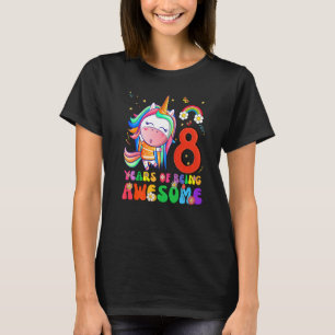 Kinder Es sind meine 8. Geburtstagsmädchen Unicorn T-Shirt