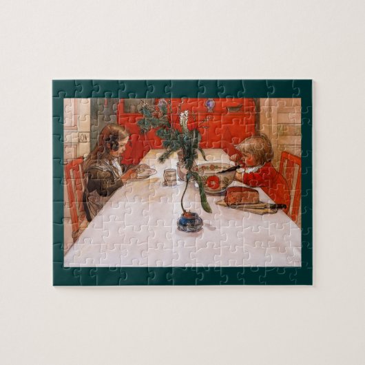 Kinder essen Abendessen Puzzle (Horizontal)