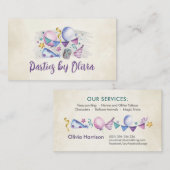 Kinder Eventplaner - Aquarellkunst Visitenkarte (Vorne/Hinten)