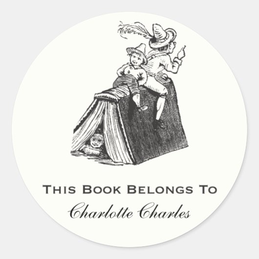 Kinder-Exlibris-Aufkleber Runder Aufkleber (Vorderseite)