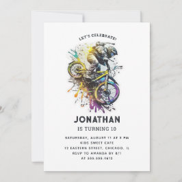 Kinder fahren BMX Party. Extreme Adventure Geburts Einladung