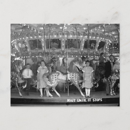 Kinder fahren Karussell, 1925 Postkarte (Vorderseite)