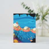 Kinder fahren unter Wasser Postkarte (Stehend Vorderseite)