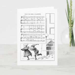 Kinder fallen vom Valentinensong ab Feiertagskarte