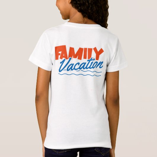 Kinder Familien Kreuzfahrt Blau/Orange Urlaub Sonn T-Shirt (Rückseite)