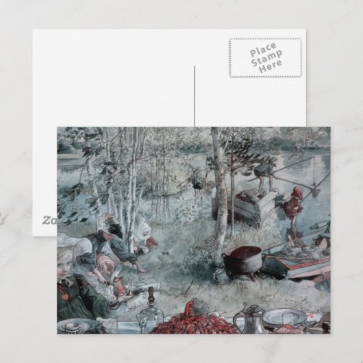 Kinder fangen Crawdads Postkarte (Vorne/Hinten)