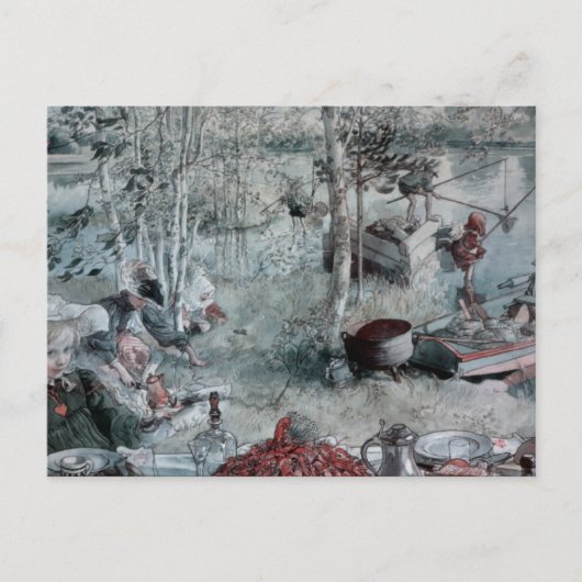 Kinder fangen Crawdads Postkarte (Vorderseite)