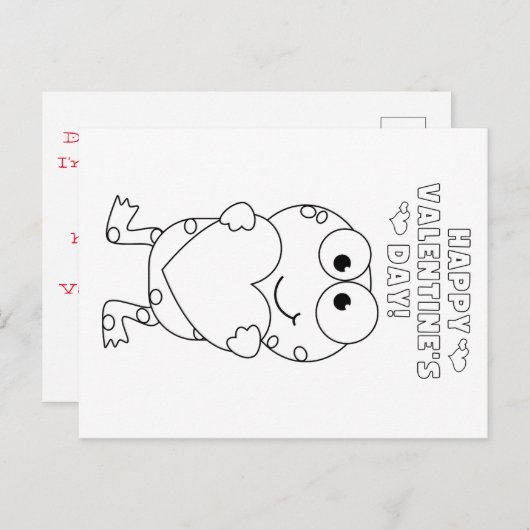Kinder Farbe Ihr eigenes Valentin (Frosch) Postkarte (Vorne/Hinten)