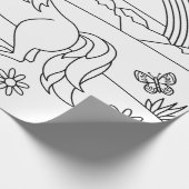 Kinder Farbe Me Einhorn Regenbogen Geschenkpapier (Ecke)
