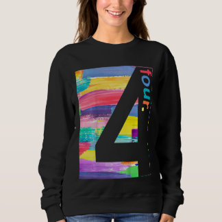 Kinder Farbe Nummer 4 Vierter Geburtstag Jungen G Sweatshirt