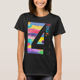 Kinder Farbe Nummer 4 Vierter Geburtstag Jungen G T-Shirt
