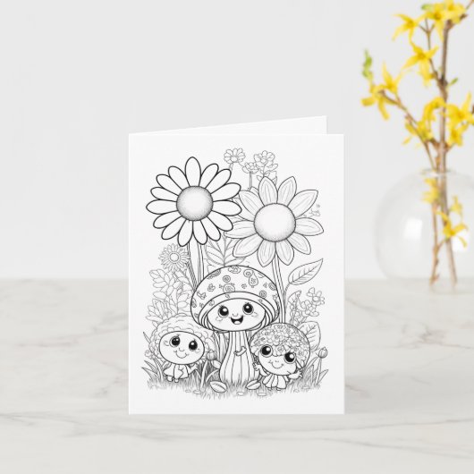 Kinder färben Muttertag Karte (Gelbe Blume)