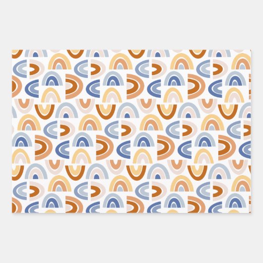 Kinder farbenfrohe glückliche Regenbögen und Polka Geschenkpapier Set (Vorderseite 3)