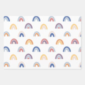 Kinder farbenfrohe glückliche Regenbögen und Polka Geschenkpapier Set (Vorderseite)