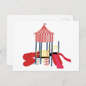 Kinder farbiger Spielplatz Feiertagspostkarte (Vorne/Hinten)