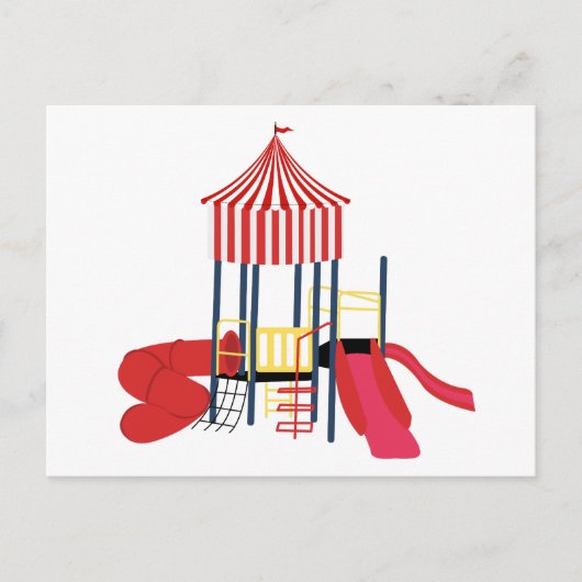 Kinder farbiger Spielplatz Feiertagspostkarte (Vorderseite)