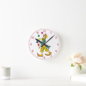 Kinder farbiger Zirkus Clown Juggler Polka Dots Runde Wanduhr (Zuhause)