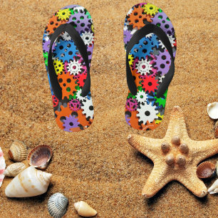 Kinder farbiges Zahnrad-Paar bei Flip Flops Kinderbadesandalen