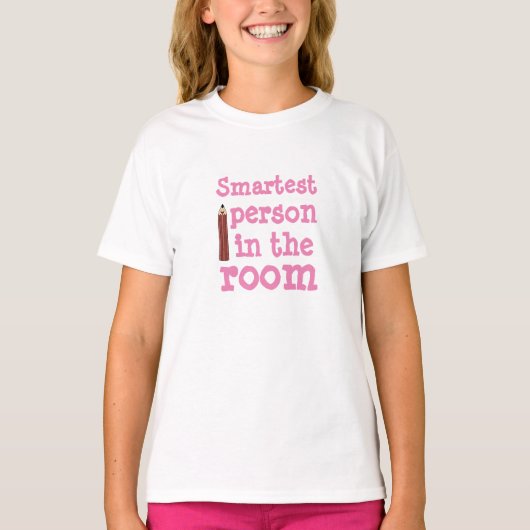 Kinder-Fashion-SMARTEST PERSON IM ZIMMER T-Shirt (Vorderseite)