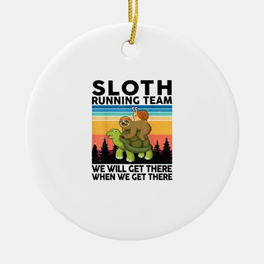 Kinder Faultier T-Shirt Keramik Ornament (Vorne)