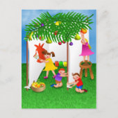 Kinder feiern das jüdische Fest von Sukkot Postkarte (Vorderseite)