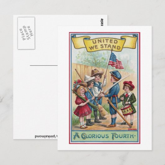 Kinder feiern die vierte postkarte (Vorne/Hinten)