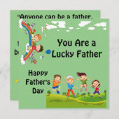 Kinder feiern Vatertag Einladung (Vorne/Hinten)