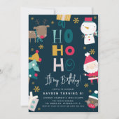 Kinder festivals "Ho Ho Ho Ho Es ist mein Geburtst Einladung (Vorderseite)