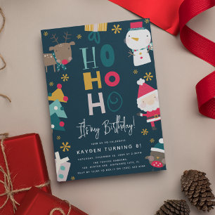Kinder Festlich 'Ho Ho Ho Ich habe Geburtstag!' Einladung
