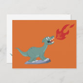 Kinder Feuer atmen Dinosaurier Kunst von Jeff Nevi Postkarte (Vorne/Hinten)