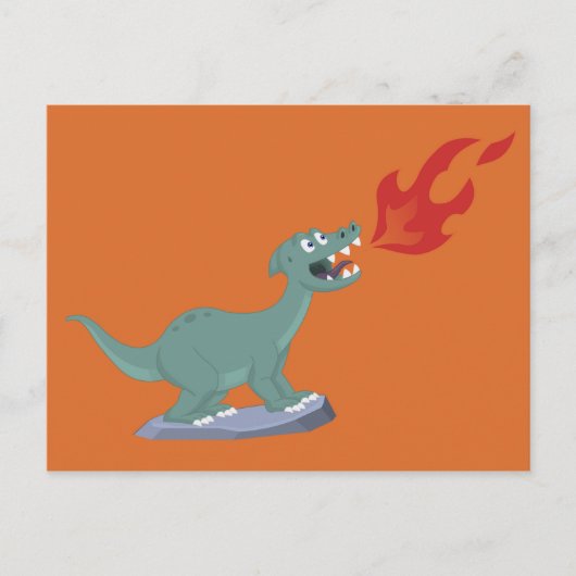 Kinder Feuer atmen Dinosaurier Kunst von Jeff Nevi Postkarte (Vorderseite)