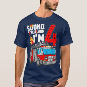 Kinder-Feuerwehrauto 4. Geburtstag Junge Feuerwehr T-Shirt
