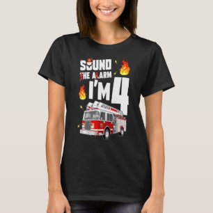 Kinder Feuerwehrfahrzeug 4. Geburtstag Junge 4 Jah T-Shirt