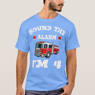 Kinder Feuerwehrfahrzeug 4. Geburtstag Junge Klein T-Shirt