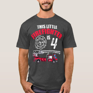 Kinder Feuerwehrfahrzeug Geburtstagskleidung 4 Jah T-Shirt