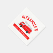 Kinder-Feuerwehrfahrzeug Geburtstagsparty Serviette (Ecke)