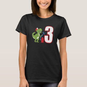 Kinder Feuerwehrmann 3. Geburtstag Dinosaurier Feu T-Shirt
